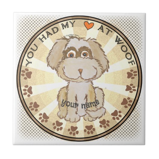 Woof Hund Fliese (Vorderseite)