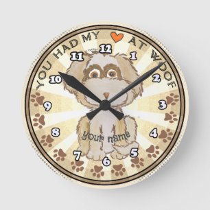 Woof Hund Runde Wanduhr