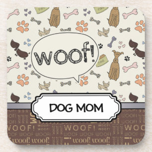 WOOF! Hunde Liebhaber - Welpen Muster personalisie Getränkeuntersetzer