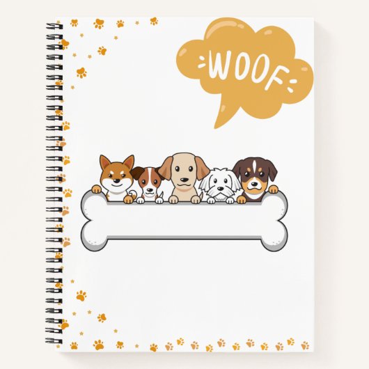 WOOF” Hunde Squad Notizblock (Vorderseite)