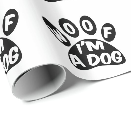 Woof ich ein Hund bin Geschenkpapier (Rolleneckpunkt)
