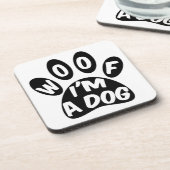 Woof ich ein Hund bin Getränkeuntersetzer (Linke Seite)