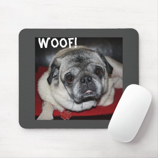 Woof, Mops Mousepad (Mit Mouse)