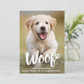 Woof Niedlich Puppy Personalisiert Foto Dose New P Ankündigung (Stehend Vorderseite)