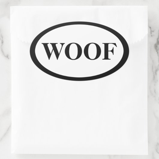 Woof Ovaler Aufkleber (Tasche)
