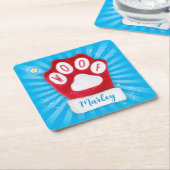 WOOF PASSEN Hunde ihren Namen Red Christmas Santa Rechteckiger Pappuntersetzer (angewinkelt)