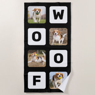 Woof Personalisierte Fotolackage Pet Lover Dog Strandtuch