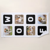 Woof Personalisierte Hunde Lover FotoCollage Strandtuch (Vorderseite)
