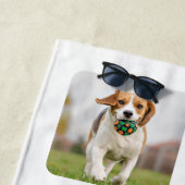Woof Personalisierte Hunde Lover FotoCollage Strandtuch (Beispiel)