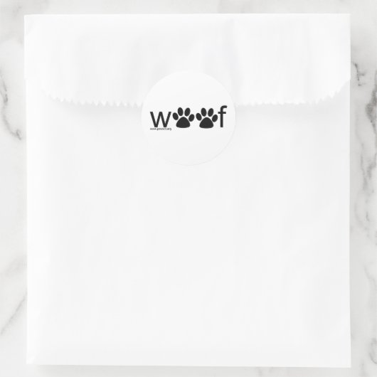 Woof Runder Aufkleber (Tasche)