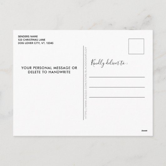 Woof Sie froh Weihnachten Custom Niedlich Hunde Hu (Rückseite)