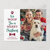 Woof Sie froh Weihnachten Custom Niedlich Hunde Hu (Vorderseite)