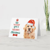 Woof Sie froh Weihnachten Niedlicher Hund Golden R (Vorderseite)