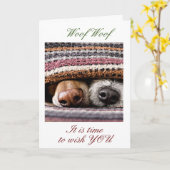 WOOF WOOF BEDEUTET "SEHR FREUNDLICHE CHRISTMAS" KARTE (Gelbe Blume)