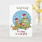 WOOF WOOF BEDEUTET "SEHR FREUNDLICHE CHRISTMAS" KARTE (Gelbe Blume)