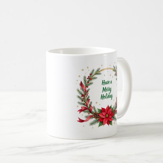 Woof Woof Christmas Mug - Customizable Text Kaffeetasse (VorderseiteRechts)