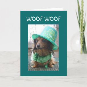 WOOF WOOF PARY MIT MIR BITTE (ST. PAT'S DAY) KARTE