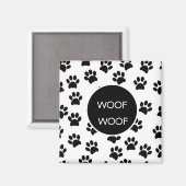 Woof Woof Paw Prints Magnet (Vorderseite/Rückseite)