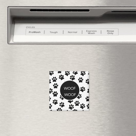 Woof Woof Paw Prints Magnet (In Situ (Geschirrspüler))