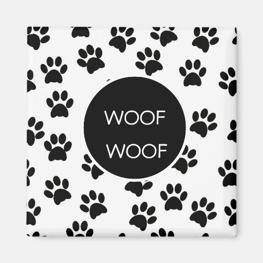 Woof Woof Paw Prints Magnet (Vorne)
