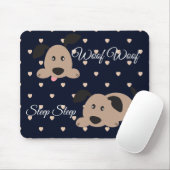 Woof Woof Sleep Sleep Polka Dot Mouse Pad Mousepad (Mit Mouse)