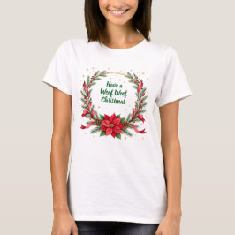 Woof Woof Weihnachts-Shirt - Anpassbarer Text T-Shirt