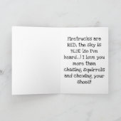 Woof! Woof! Woof! Heißt Geburtstag beim Hund Karte (Innenseite)