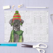 Woof Word Art and Christmas Black Labrador Seidenpapier (Handwerk)