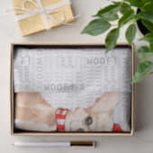 Woof Word Art and Christmas Chihuahua Santa Dog Seidenpapier (Geschenk)