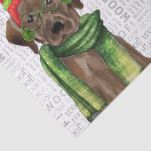 Woof Word Art and Christmas Chocolate Labrador Seidenpapier (Ausschnitt)