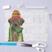 Woof Word Art and Christmas Chocolate Labrador Seidenpapier (Handwerk)