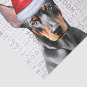 Woof Word Art and Christmas Doberman Pinscher Dog Seidenpapier (Ausschnitt)