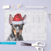 Woof Word Art and Christmas Doberman Pinscher Dog Seidenpapier (Handwerk)