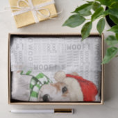 Woof Word Art and Christmas Jack Russell Dog Seidenpapier (Geschenk)