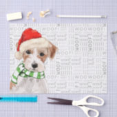 Woof Word Art and Christmas Jack Russell Dog Seidenpapier (Handwerk)