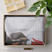 Woof Word Art and Christmas Smooth Dachshund Dog Seidenpapier (Geschenk)