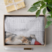 Woof Word Art und Australian Shepherd Santa Dog Seidenpapier (Geschenk)