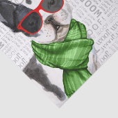 Woof Word Art und Christmas Boston Terrier Seidenpapier (Ausschnitt)