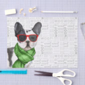 Woof Word Art und Christmas Boston Terrier Seidenpapier (Handwerk)