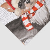 Woof Word Art und langhaariger Chihuahua Santa Dog Seidenpapier (Ausschnitt)