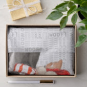 Woof Word Art und langhaariger Chihuahua Santa Dog Seidenpapier (Geschenk)