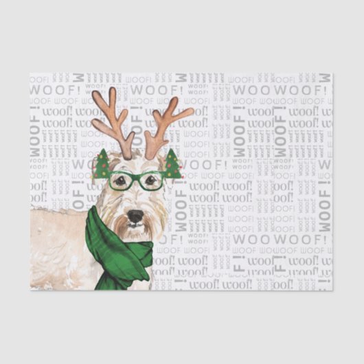 Woof Words and Christmas Wheaten Terrier Lover Seidenpapier (Vorderseite)
