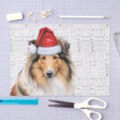 Woof Words und Christmas Collie Dog Lover Holiday Seidenpapier (Handwerk)