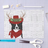Woof Words und Weihnachts Border Collie Lover Seidenpapier (Handwerk)