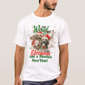 Woof You A Frohe Christmas Dog T-Shirt (Vorderseite)