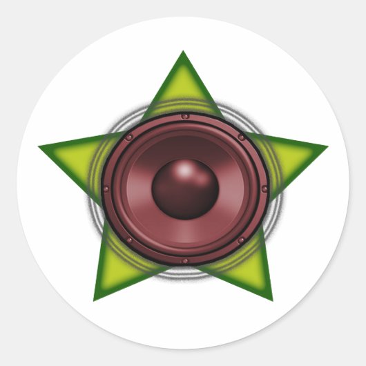Woofer Rasta star Dub Reggae Dubstep Runder Aufkleber (Vorderseite)