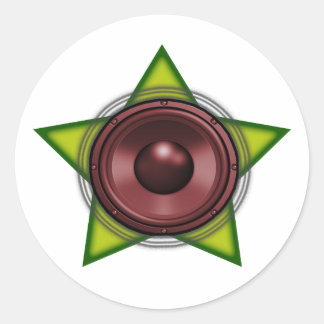 Woofer Rasta star Dub Reggae Dubstep Runder Aufkleber