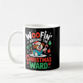 Woofin Around The Christmas Ward Funny Dog Nurse Kaffeetasse (Links)