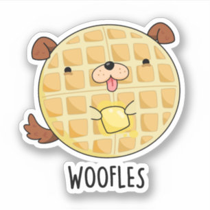 Woofles Funny Doggy Waffle Pub Aufkleber
