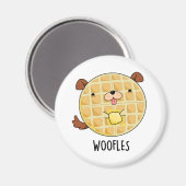 Woofles Funny Doggy Waffle Pub Magnet (Vorderseite/Rückseite)